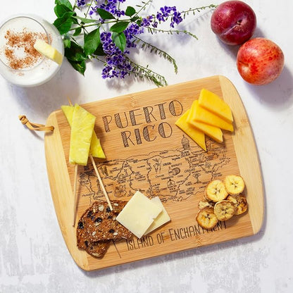Totally Bamboo A Slice of Life Puerto Rico Serving and Cutting Board, 11" x 8.75"