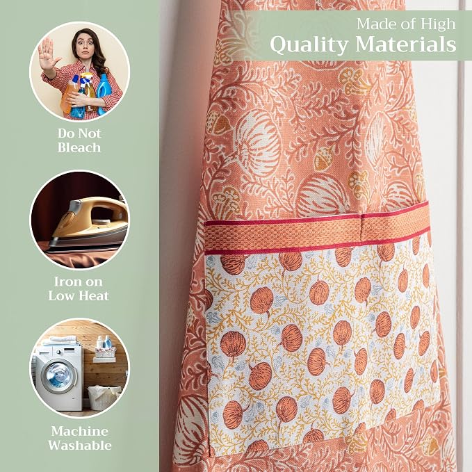Maison d' Hermine 100% Cotton Apron for women with Pocket Kitchen Chef Apron for Men Cooking Spring Summer