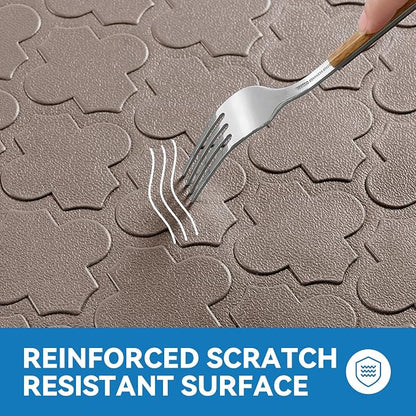 Kitchen Mat Cushioned Anti Fatigue for Floor, Non-Slip Waterproof Comfort Rug for Kitchen Sink, Standing Desk & Laundry, 17.3"x39", Khaki