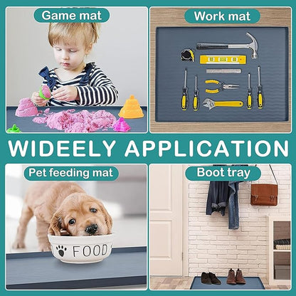 URMONA Waterproof Silicone Under Sink Mat 40'' x 22'' Shelf Liner for Kitchen and Bathroom, Cabinet and Counter Protector, Storage and Organizers, Litter Mat, Pet Cat Puppy Essentials(Dark Grey)