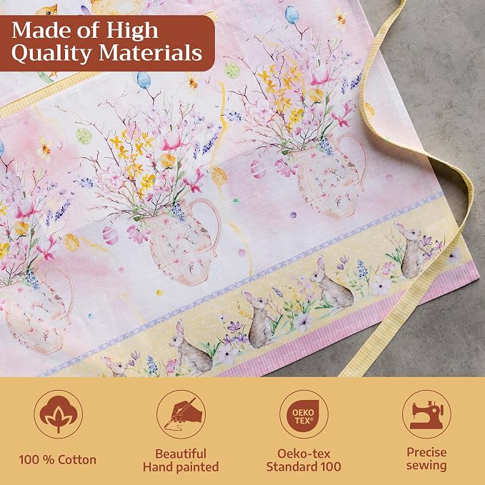 Maison d' Hermine 100% Cotton Apron for women with Pocket Kitchen Chef Apron for Men Cooking Spring Summer