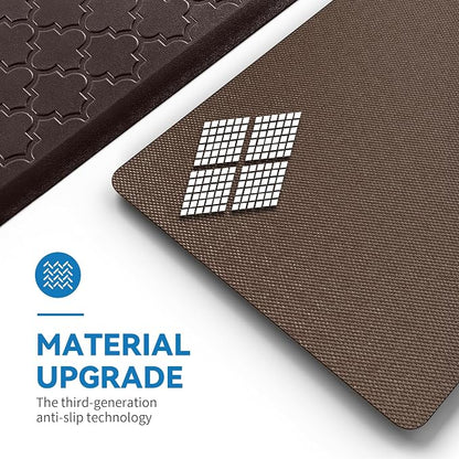Kitchen Mat Cushioned Anti Fatigue for Floor, Non-Slip Waterproof Comfort Rug for Kitchen Sink, Standing Desk & Laundry, 17.3"x39", Chocolate