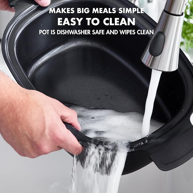 GreenPan Elite 8-in-1 Programmable 6QT Electric Slow Cooker, Dishwasher Safe Lid & Removable Crock, PFAS-Free Healthy Ceramic Nonstick Multi-Cooker, Sear, Sauté, Brown, Steam Basket, Roast, White