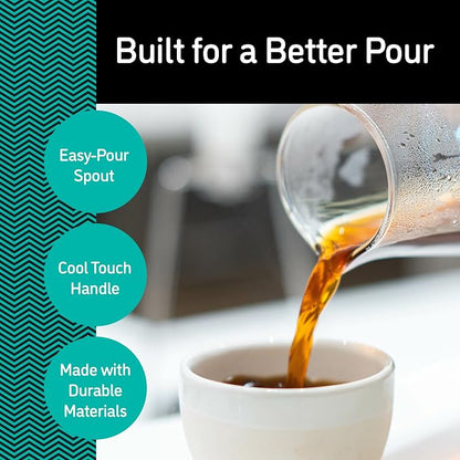 Coffee Gator Pour Over Coffee Maker - 14oz High Heat Borosilicate Glass with Reusable Stainless Steel Filter, Drip Coffee Brewer Pourover Dripper Set Carafe, 400ml Clear