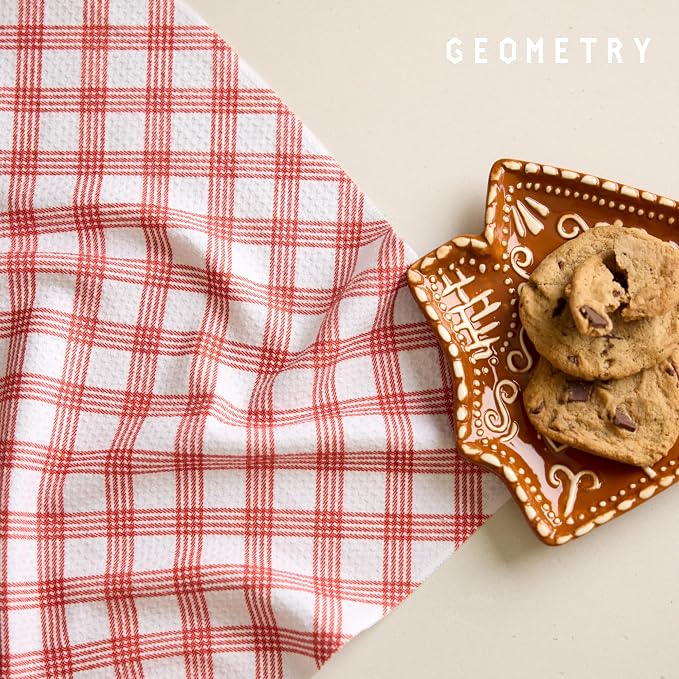 GEOMETRY Christmas Dinner Napkins - Premium Cloth Napkins - Quick Dry & Super Absorbent Table- Premium Geosuede Linen Napkins - Pine 19" x 19" - 6 Pieces