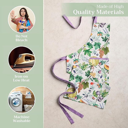 Maison d' Hermine 100% Cotton Apron for women with Pocket Kitchen Chef Apron for Men Cooking Spring Summer