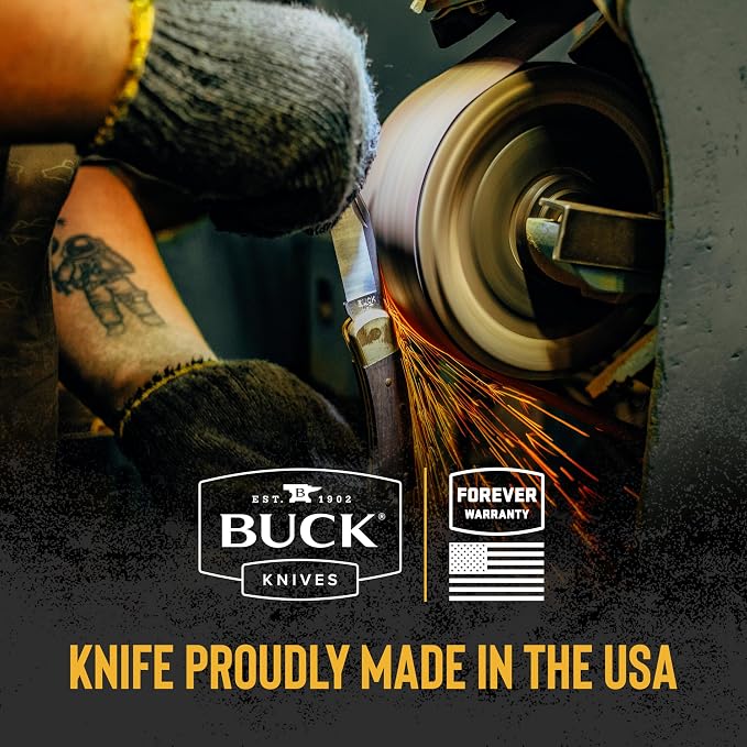 Buck Knives 931 Chef's Knife, 8" 420HC Stainless Steel Blade Kitchen Knife, Polished Rosewood DymaLux Handle, Full Tang Made in the USA Kitchen Cutlery, 9.1 oz