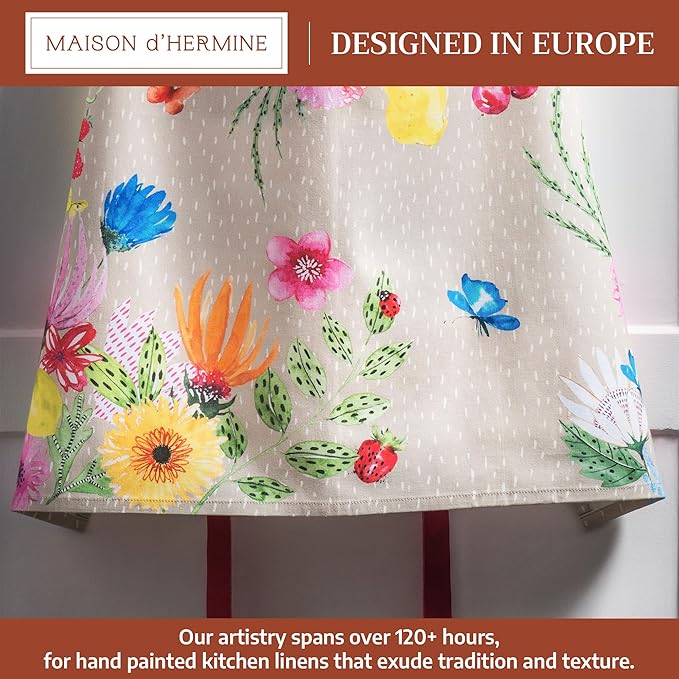 Maison d' Hermine 100% Cotton Apron for women with Pocket Kitchen Chef Apron for Men Cooking Spring Summer