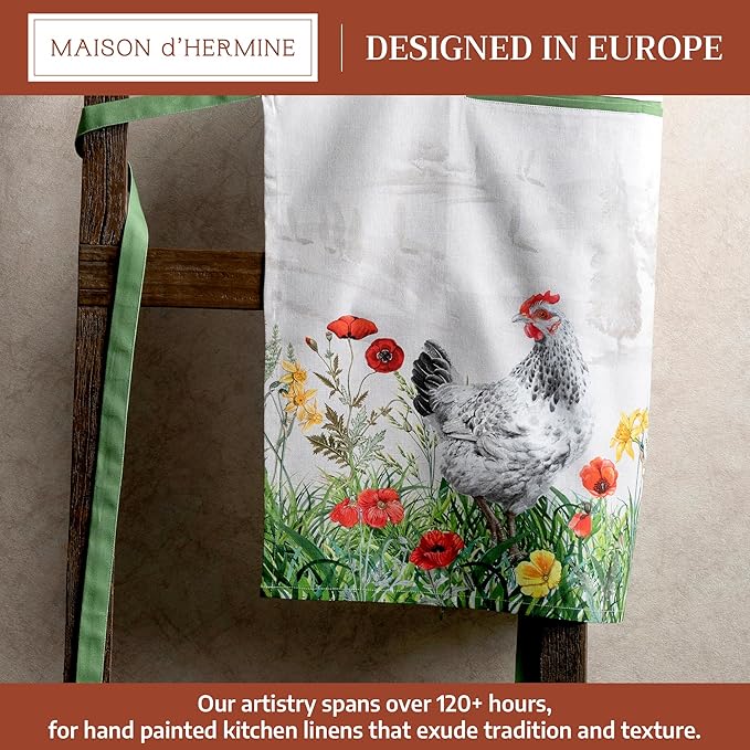 Maison d' Hermine 100% Cotton Apron for women with Pocket Kitchen Chef Apron for Men Cooking Spring Summer