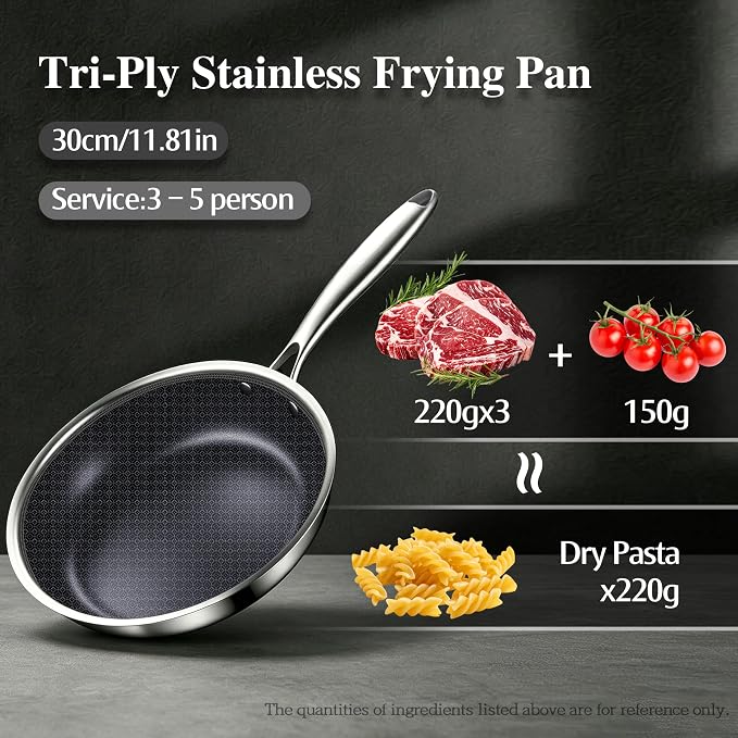BRASA,9PCS pot and pan set,nonstick cookware set,stainless steel pan set,Ceramic coating,Compatible Gas, Induction Dishwasher safe (PFOS, PFOA Free)9PCS set
