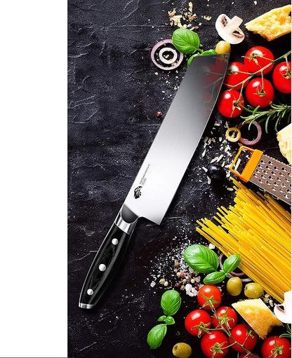 TUO Kiritsuke Knife - 8.5 inch Kiritsuke Chef Knife - Japanese Vegetable Meat Knife - German HC Steel - Full Tang Pakkawood Handle - BLACK HAWK SERIES with Gift Box