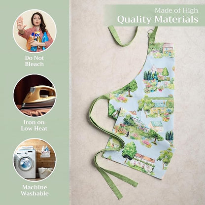Maison d' Hermine 100% Cotton Apron for women with Pocket Kitchen Chef Apron for Men Cooking Spring Summer