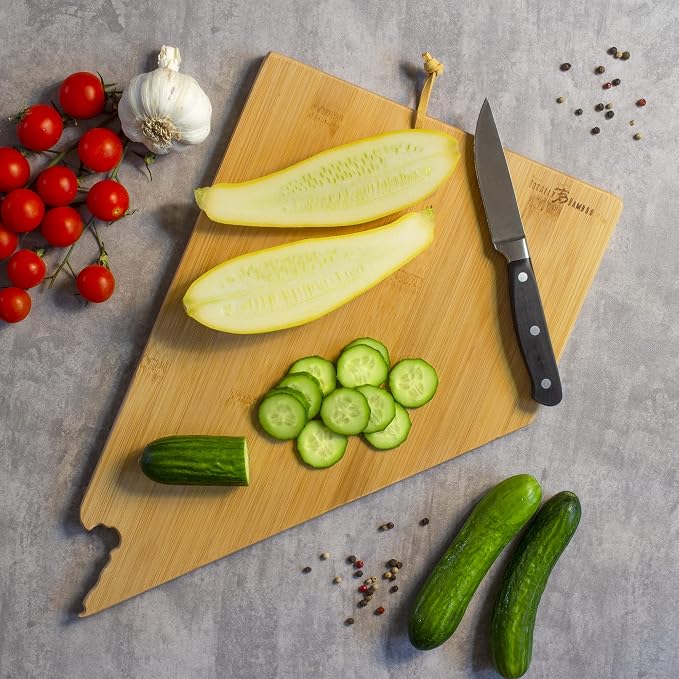 Totally Bamboo Destination Nevada State Shaped Serving and Cutting Board, Includes Hang Tie for Wall Display