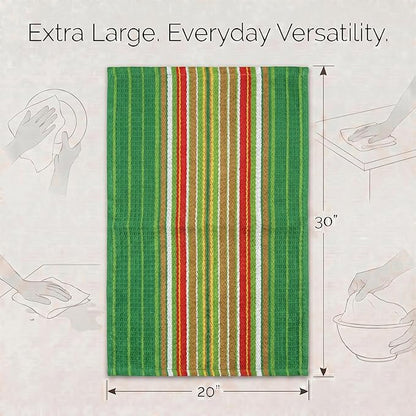 Urban Villa Kitchen Towels 100% Cotton Dish Towels for Kitchen(Set of 8)20”x30” Dish Cloths Highly Absorbent Kitchen Linen Set with Hanging Loop Perfect for Drying Dishes Cleaning Towels -Multi Color