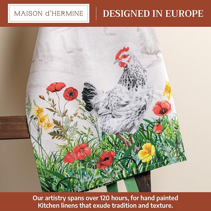 Maison d' Hermine 100% Cotton Apron for women with Pocket Kitchen Chef Apron for Men Cooking Spring Summer