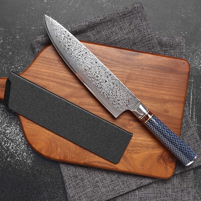 Chef Knife 8 Inch Damascus Chefs Knife Japanese VG10 Kitchen Knife Sharpest 67-Layer High Carbon Stainless Steel knife Cooking Knife, Meat Cutting Gyuto Chef Knife with Sheath(type 1)