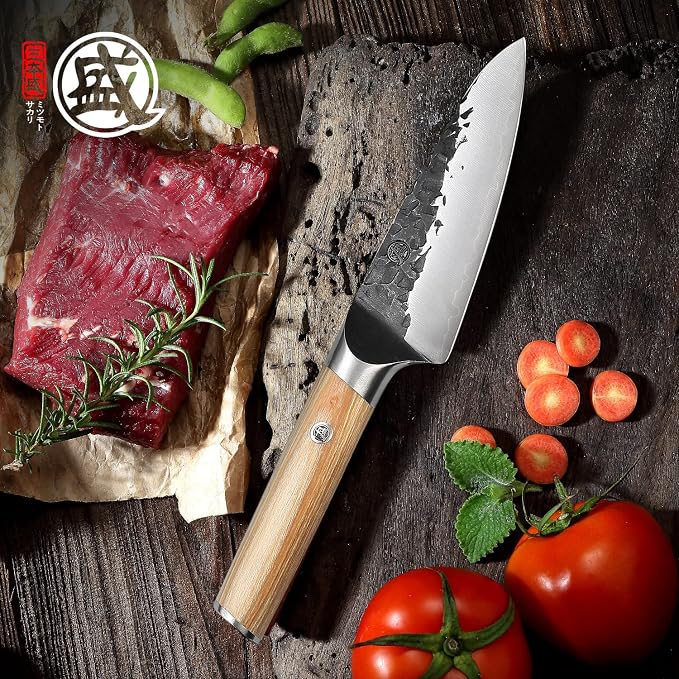 MITSUMOTO SAKARI 4.5-Inch Japanese Paring Knife, SKD-11 Steel | Compact blade for peeling and slicing, SKD-11 high carbon steel, non-stick coating, pakkawood handle