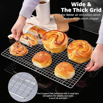 Prestige Baking Cooling Rack 11.5 x 16.5 in Cookware. Air Frying, Baking & Cooking. BPA free, food grade & thick. 100% stainless steel. Chef, professional cook approved.