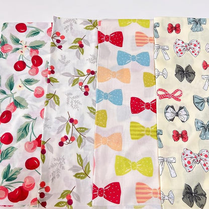 7Pcs 20" x 20" Cotton Fabric DIY Making Supplies Quilting Patchwork Fabric Fat Quarter Bundles DIY for Quilting Cotton Patchwork Cushions (Cherry, 20 x 20 inches)