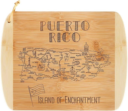 Totally Bamboo A Slice of Life Puerto Rico Serving and Cutting Board, 11" x 8.75"