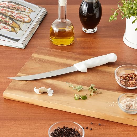 Dexter-Russell 8-inch Breaking Knife | High Carbon Steel Blade | White Polypropylene Handle | Professional-Grade Sani-Safe Series | S132N-8