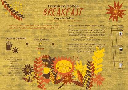 New Orgaanika Andes Breakfast 12oz | Gourmet Coffee Blend | Coarse Ground | Medium Roast | Specialty Organic | Best for French Press & Cold Brew Coffee, well balanced, bulletproof flavor, aroma and body. (bag 12oz.) | Loyalty Reward Inside the Bag (see...