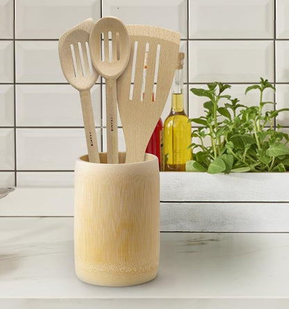 HIC Kitchen French Beechwood Slotted Slanted Spoon, 11.5-Inches