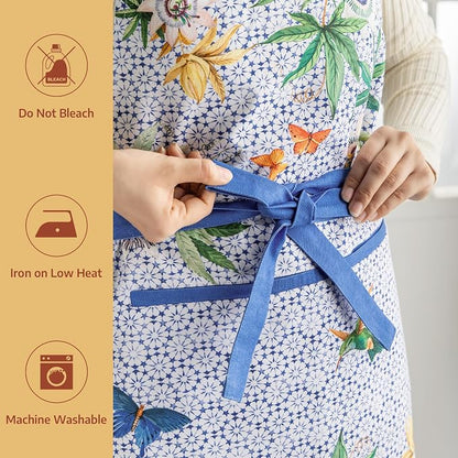 Maison d' Hermine 100% Cotton Apron for women with Pocket Kitchen Chef Apron for Men Cooking Spring Summer