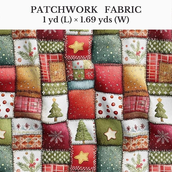 100% Cotton Fabric by the Yard – Turkish Quality Quilting & Sewing Fabric, 1 Yard x 1.69 Yards Wide, Patchwork Cotton for Crafts
