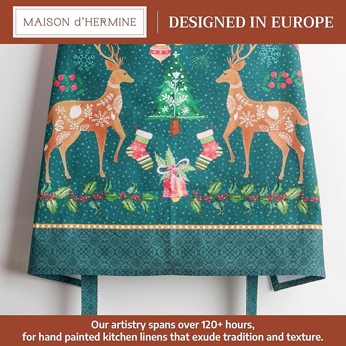 Maison d' Hermine 100% Cotton Apron for women with Pocket Kitchen Chef Apron for Men Cooking Spring Summer