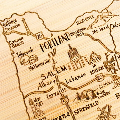 Totally Bamboo A Slice of Life Oregon State Serving and Cutting Board, 11" x 8.75"
