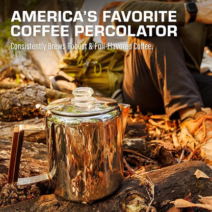 COLETTI Bozeman Percolator Coffee Pot — NO Aluminum or Plastic [6 cup]