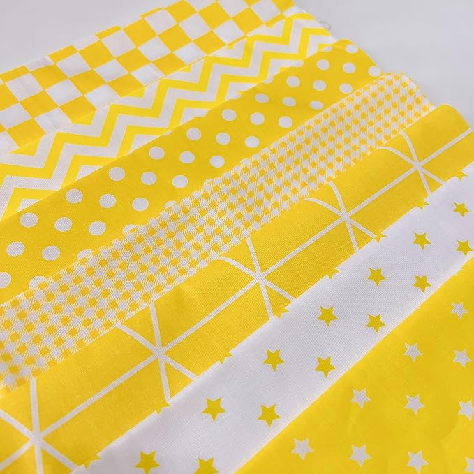 7 pcs 20" x 20" Cotton Fabric DIY Making Supplies Quilting Patchwork Fabric Fat Quarter Bundles DIY for Quilting Cotton Patchwork Cushions (Crown Bear, 20" x 20")
