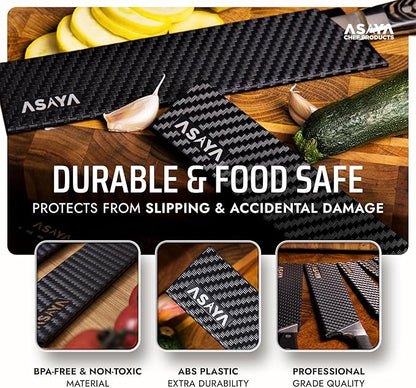 Asaya Professional Chef Knife Edge Guards – 2 Piece Steak Knives Universal Covers, 6.5" x 1.25" - Extra Strength ABS Plastic and Food Safe Kitchen Knife Sheath Covers – Knives Not Included (2 Piece S)