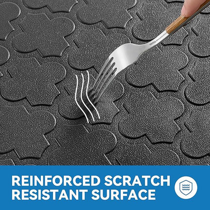 Kitchen Mat Cushioned Anti Fatigue for Floor, Non-Slip Waterproof Comfort Rug for Kitchen Sink, Standing Desk & Laundry, 17.3"x29", Black