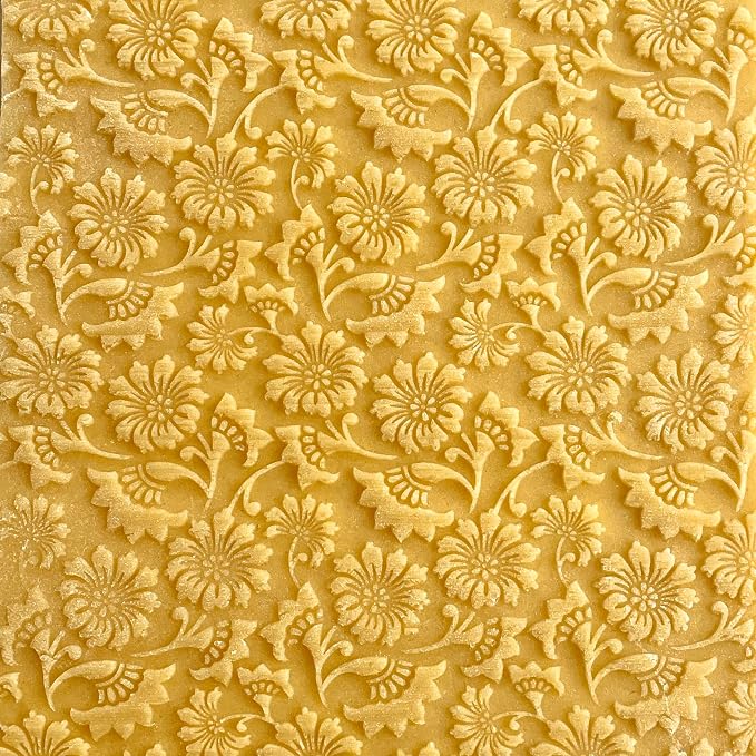 MOSS ROSE Embossed Rolling Pin for Ceramic. Clay Roller and Ceramic Stamp for Embossing Pottery. Baking Gifts for Women by Algis Crafts for Embossed Cookies