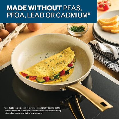 Farberware Forged Induction Ceramic Nonstick Cookware Set, 12-Piece, Taupe Pots & Pans