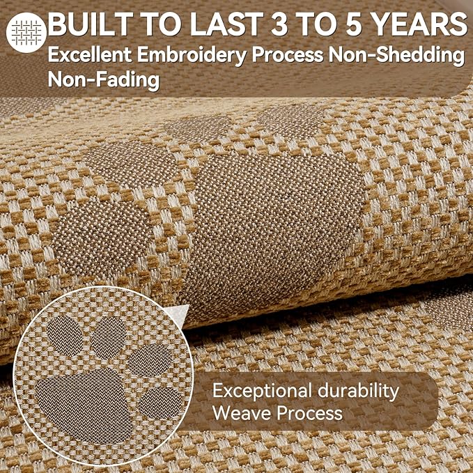 YDKGL Non-Slip Kitchen Mats for Floor, Soft Woven Linen Embroidery Kitchen Runner Rug - Super Absorbent Washable Kitchen Sink Mat with Rubber Backing for Office & Home Brown 17x59