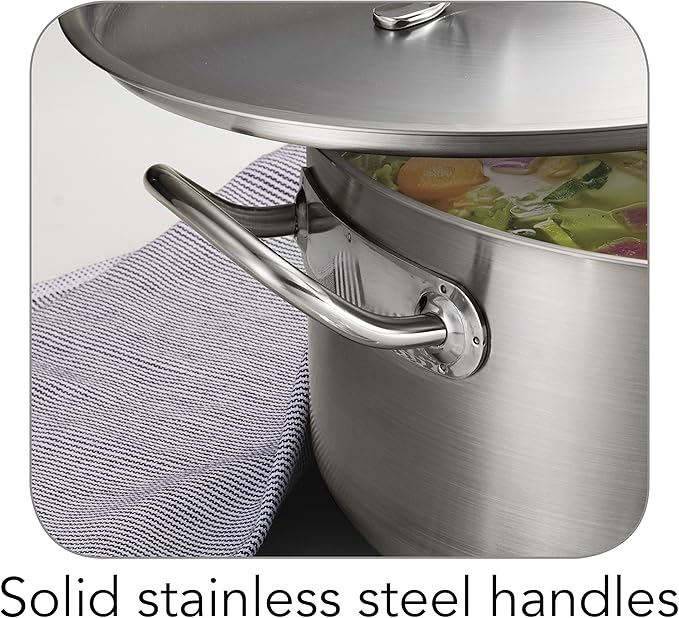 Tramontina Pro-Line Stainless Steel 9-Quart Dutch Oven Pot with Lid, NSF-Certified