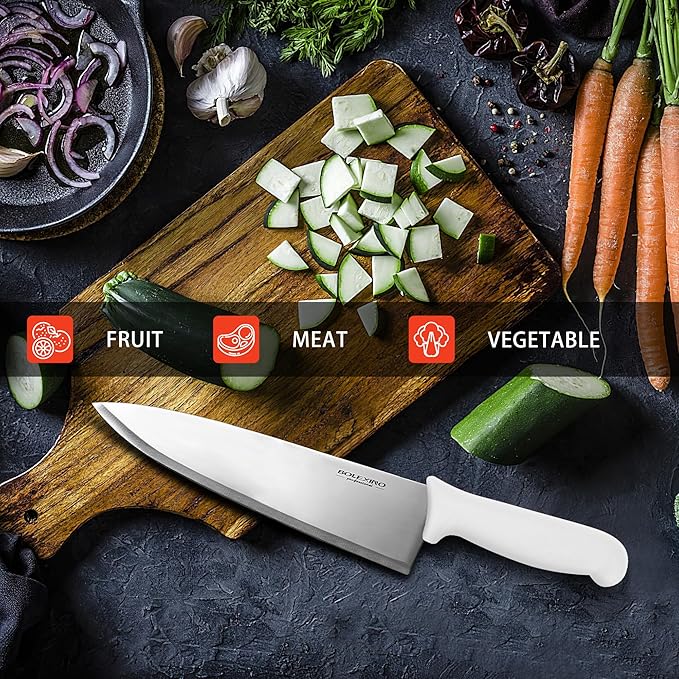 8 inch Japanese High Carbon Stainless Steel Chef Knife Set, Professional Extra Sharp Wide Cook Knife with Non-slip Ergonomic Handle, for Kitchen Home Restaurant