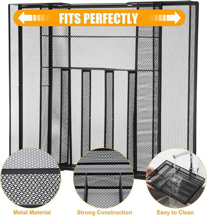 1 Pcs Utensil Drawer Silverware Organizer, Metal Mesh Expandable 13" ~24" Kitchen Drawer Organizer, 7-9 Slots Cutlery Tray Dividers for Kitchen Flatware Christmas Housewarming Gift (Black)