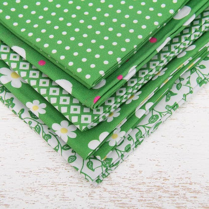 Threadart Exclusive 5 Fat Quarter Bundles - Green Confetti Brights Collection 100% Cotton Fabric - Premium 100% Cotton Quilting Fabric - No Duplicates - Full Size Fat Quarters 18"x21" - Green