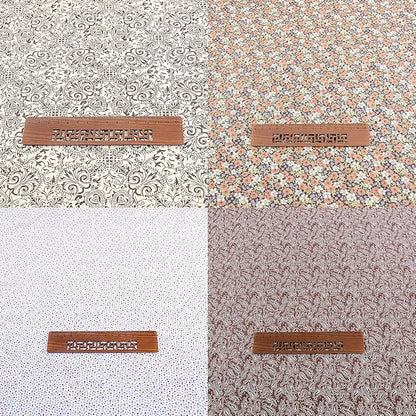 100% Cotton Fabric for Sewing - 8 Pre-Cut Squares (20"x20"), Floral DIY Patchwork Quilting Fabric (Brown White)