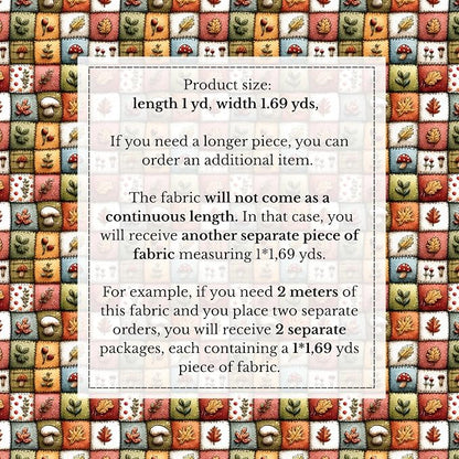 100% Cotton Fabric by the Yard – Turkish Quality Quilting & Sewing Fabric, 1 Yard x 1.69 Yards Wide, Patchwork Cotton for Crafts