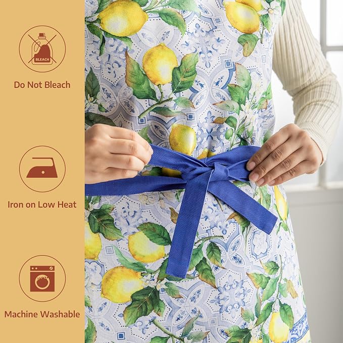 Maison d' Hermine 100% Cotton Apron for women with Pocket Kitchen Chef Apron for Men Cooking Spring Summer