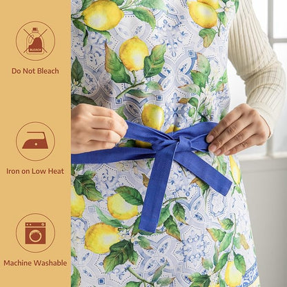 Maison d' Hermine 100% Cotton Apron for women with Pocket Kitchen Chef Apron for Men Cooking Spring Summer