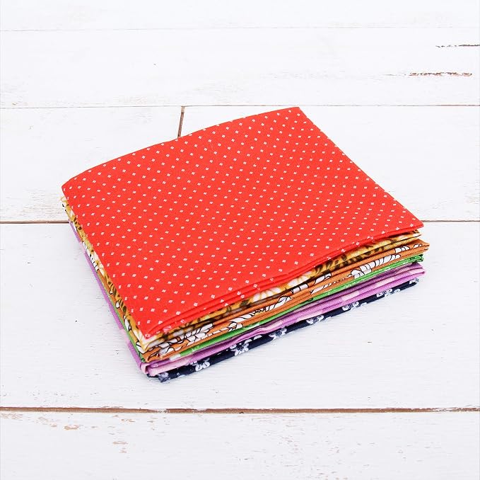 Threadart 6 Fat Quarter Bundles - Rainbow Color Prints 100% Cotton Fabric - Premium 100% Cotton Quilting Fabric - No Duplicates - Full Size Fat Quarters 18"x21"