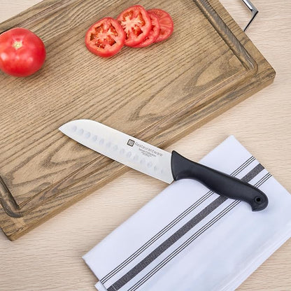 Restaurantware Sensei Back of the Haus - 7-inch Santoku Knife - Professional Chef's Kitchen Knife - Durable German Steel - Stain Resistant - With HACCP Coding For Food and Allergen Safety