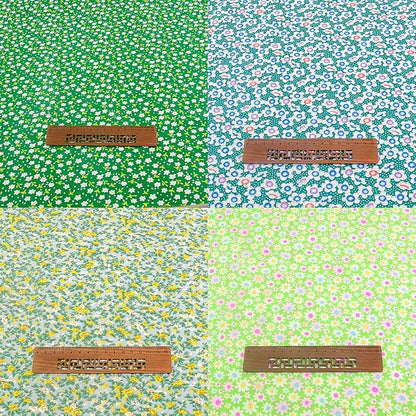100% Cotton Fabric Bundle - 8 Pre-Cut Squares (20"x20"), Floral Pattern, Perfect for Beginners' Sewing, Quilting & Craft Projects - Green