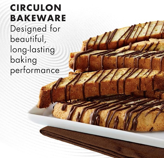 Circulon Nonstick Bakeware, Nonstick Cookie Sheet/Baking Sheet - 10 Inch x 15 Inch, Chocolate Brown (Pack of 2)
